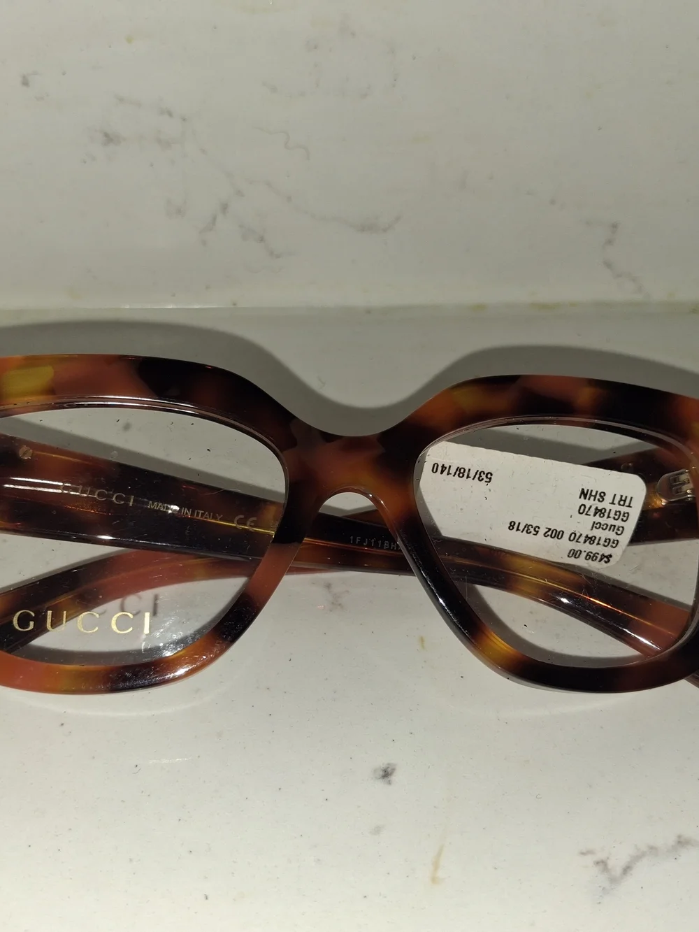 Gucci Women’s Tortoiseshell Brown Cat-Eye Glasses